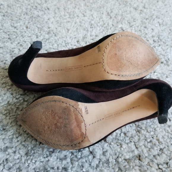 Vince Camuto suede brown and black heels 6.5 - Picture 4 of 7
